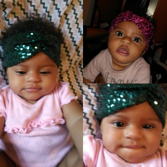 Handmade sequence turban headband - Picture 1 of 5